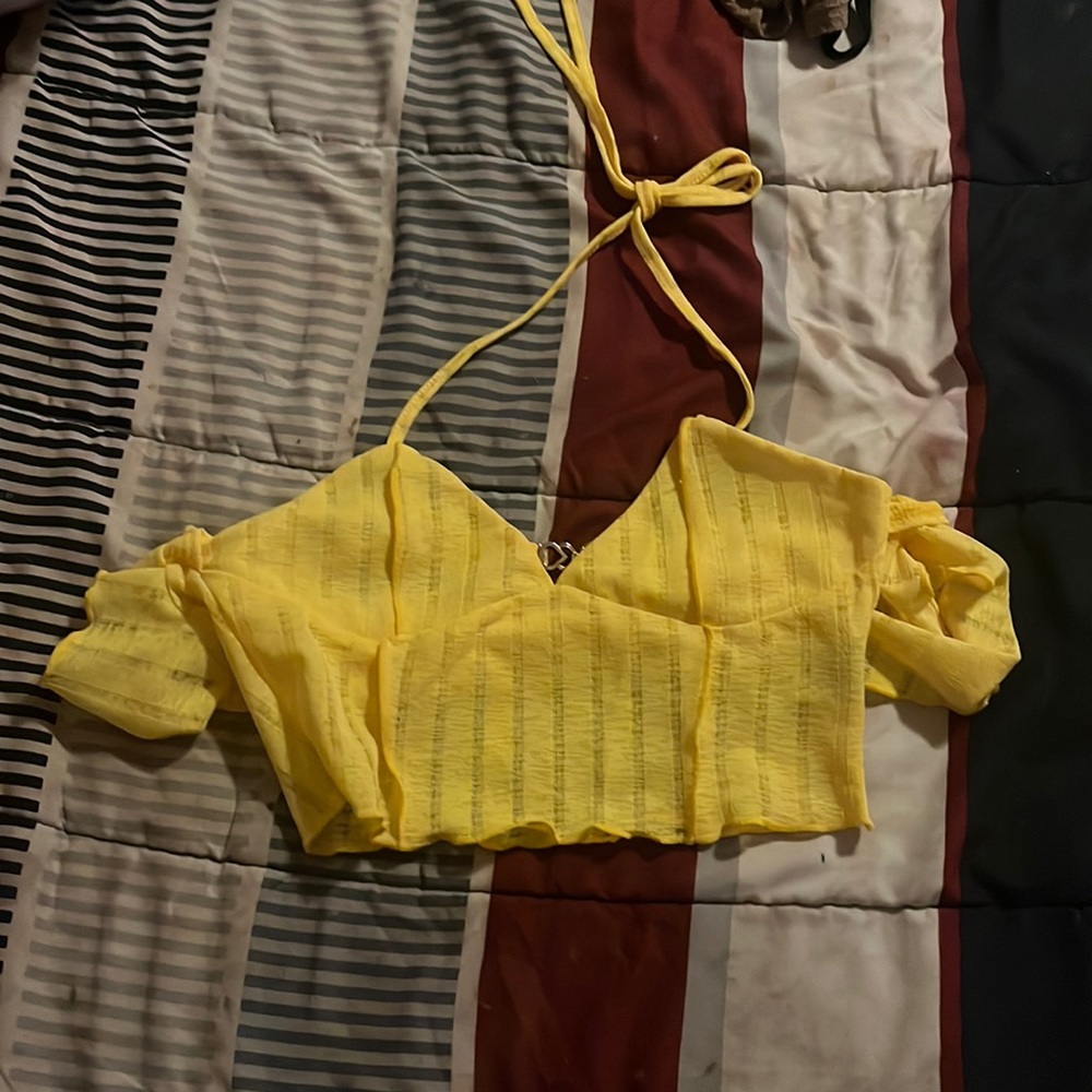 Yellow crop top